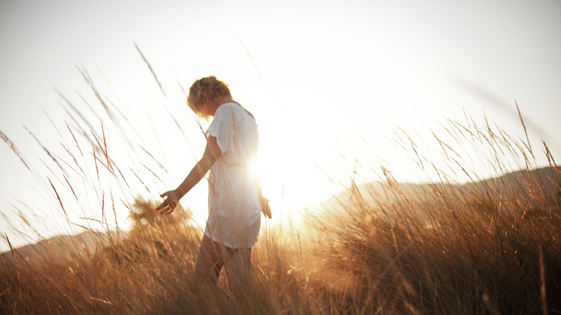 Woman calm in nature